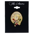 thumbnail image 2 of Mi Amore Hat Flowers AB Finish Brooch-Pin Gold-Tone & Multicolor, 2 of 2