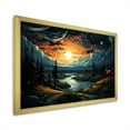 thumbnail image 2 of Designart "Nighttime Mountain Dreamscape I" Landscapes Framed Wall Art Decor - Traditional Yellow Winter Landscape Entryway Framed Wall Art Print, 2 of 6