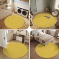 thumbnail image 3 of Round Area Rugs 5Ft, Yellow Non-Slip Washable Circle Rugs Carpet, Farmhouse Funny Minimalist Geometric Dots Indoor Outdoor Rug Floor Mats Throw Runner for Bedroom Living Room Bathroom, 3 of 5