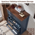 thumbnail image 4 of Farmhouse 5 Drawer Dresser for Bedroom, 45" Tall Chest of Drawers, Wood Blue Dresser w/ Deep Drawers, Storage Dressers Organizer for Bedroom, Hallway, 4 of 9