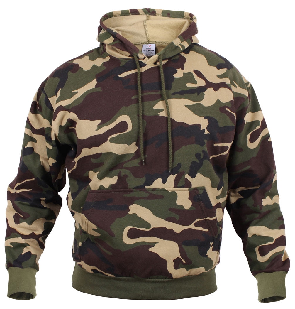Rothco - Fleece-Lined Camouflaged Pullover Hooded Sweatshirt, Woodland ...