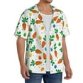 thumbnail image 2 of Goofa Cute Carrot Printed Men's Casual Short-sleeved Shirt,Lightweight Breathable Button-down,Summer Casual men's top,Versatile Fashion shirt-Large, 2 of 7