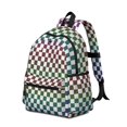 thumbnail image 2 of Multicolor Checkered Pattern Backpack for School, Cute School Bag with Adjustable Shoulder Straps and Padded Back, 13.4"x11"x4.7", 2 of 5