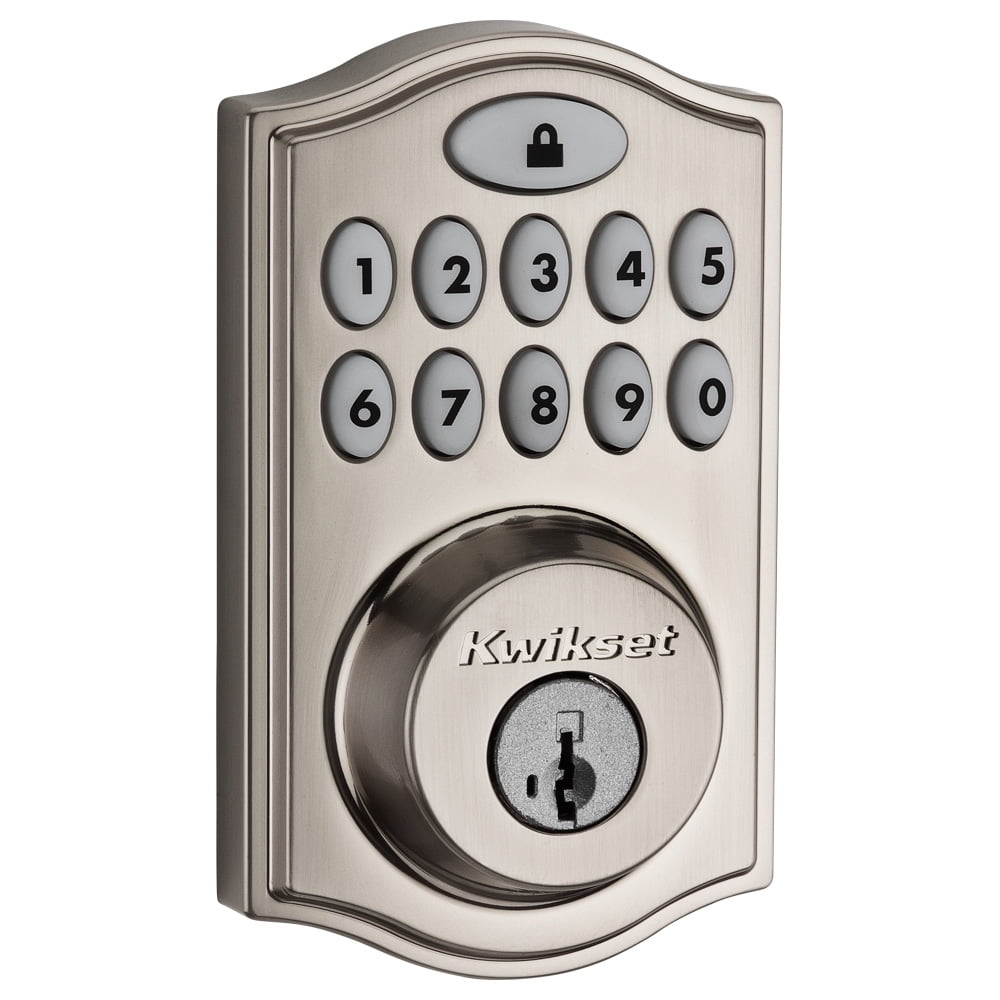 Schlage BE469NX Camelot Electronic Touchscreen Deadbolt C Keyway with 12344 Latch 10116 Strike Bright Brass Finish