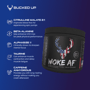 بودرة Woke Af قبل التمرين ، زيادة الطاقة ، Rocket Pop ، 333mg Caffeine ، 20 حصص