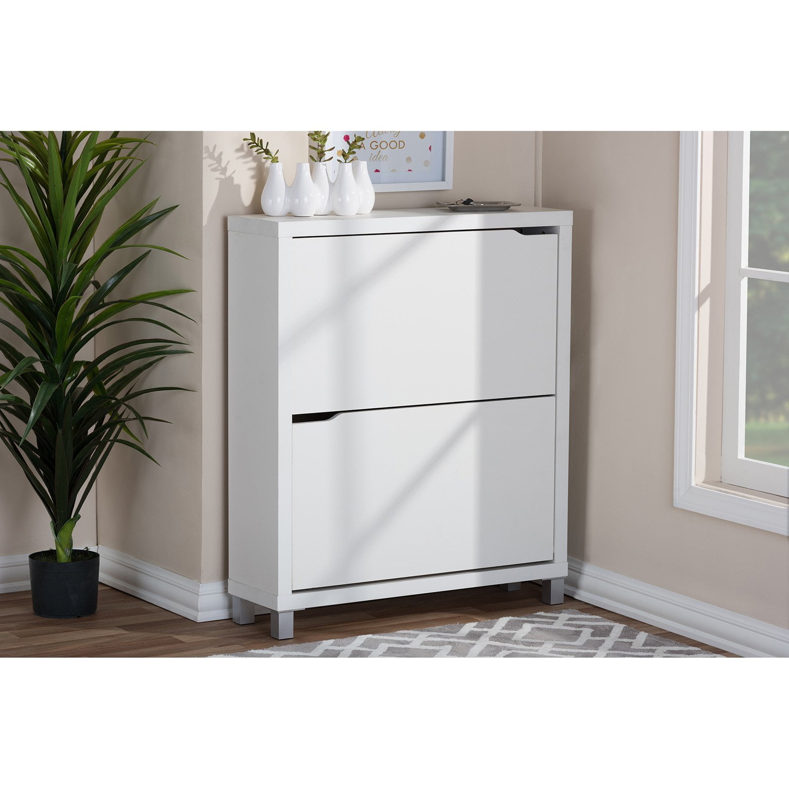 Simms 2 Storage Modern Shoe Cabinet Multiple Colors