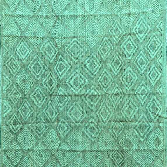 Ahgly Company Indoor Square Abstract Turquoise Blue Modern Area Rugs, 7' Square
