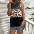 thumbnail image 2 of Camisetas sin mangas con cuello Halter para mujer, camisetas sin mangas con estampado de leopardo y ajuste holgado a la moda de verano, 2 of 6
