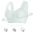 thumbnail image 4 of Homenesgenics Plus Size Bras for Women Woman Daily Seamless Front Button Fixed Cup Underwear Type Large Size Rimless Bra Blue L, 4 of 8
