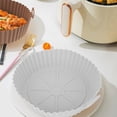 thumbnail image 3 of Moule à Pâtisserie en Silicone pour Friteuse, Doublure en Silicone Réutilisable Universelle Ronde Résistante aux Hautes Températures avec Poignée pour Four à Micro-Ondes Bleu, Gris, Marron, 3 of 7