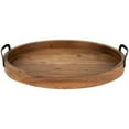 thumbnail image 5 of Northlight Acacia Wood Trays with Metal Handles - Set of 3 - 21.75", 5 of 9
