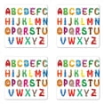 thumbnail image 1 of Alphabet Coaster Set of 4, Nursery Educational Scheme of Funny Childish Monster Letters in Summer Colorful, Square Hardboard Gloss Coasters, Standard Size, Multicolor, by Ambesonne, 1 of 2