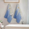 thumbnail image 3 of Beach Starfish Family Hand Towels 2 PCS, Summer Sandy Sky Kitchen Towel Ultra Soft and Highly Absorbent,Decorative Fingertip Face Towel for Bathroom Hotel, 28.3"x14.4", 3 of 4