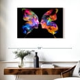 thumbnail image 3 of Elephant Stock Abstract Butterfly Faces Wall Art - Horizontal Canvas Wall Art - Living Room Wall Decor - Animal Canvas - Black And Blue Decor - 36" x 24", 3 of 8