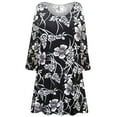 thumbnail image 1 of Plus size 2x Extra Tall Womens Long Sleeve Silver Magnolia Designer Print Tunic Tops Casual Loose Fitting Flowy Shirts Blouses, 1 of 4