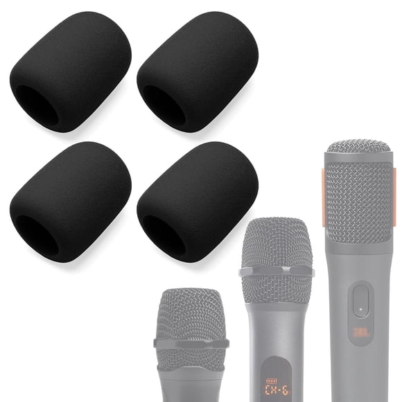 Funda de espuma para micrófono inalámbrico JBL PartyBox, paquete de 4 unidades, color negro