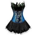 thumbnail image 4 of Nueva moda señora gótico Steampunk corsé tutú de tul corpiño de plumas adelgazante cintura Vintage traje cóctel Clubwear, 4 of 5