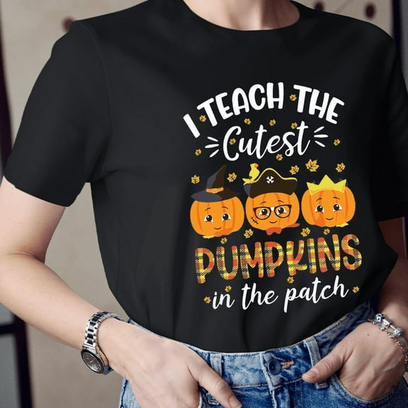 I Teach The Cutest Pumpkins In The Patch T-Shirt, Halloween Pirate Pumpkin Teacher Shirt, Fall Classroom Tee for Educators, Unisex Fit