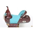 thumbnail image 2 of HILASON Western Trail Barrel Racing American Leather Treeless Saddle | Horse for Horses, 2 of 7