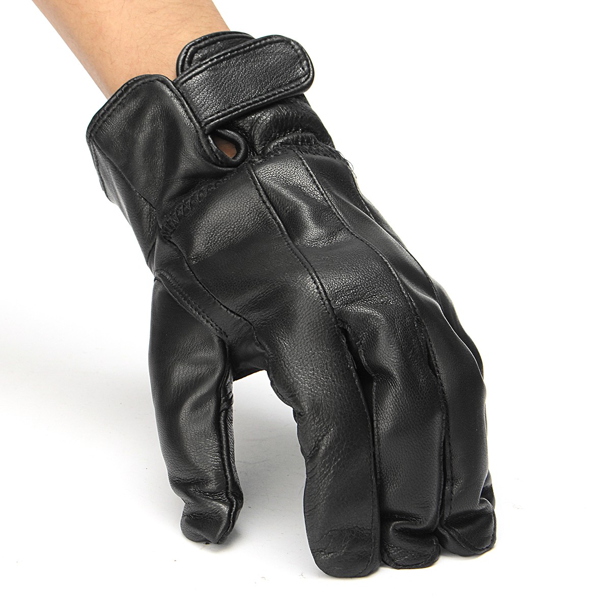 2 Options Mens Leather Gloves Fully Lined Warm Fleece Winter Windproof