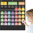 thumbnail image 6 of Monthly Calendar Pocket Chart with 92 Activity Cards for Kids,Simplified Calendar Pocket Chart for Kids Easy Learning,Classroom/Teacher Must Have Supplies/School Decor (Black English), 6 of 8