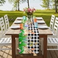 thumbnail image 4 of Table Runners 72 Inches Long Dress Scarves, Easter Bunny Farmhouse Kitchen Table Runner, Coffee Tablerunners, Spring Easter Eggs Chicken Black White Plaid 18x72 Inch, 4 of 9