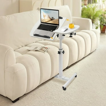Rolling Height Angle Adjustable Laptop Sofa Desk Overbed Food Tray Table Stand