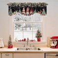thumbnail image 2 of Christmas Tree Gnomes Tie Up Valances Curtain, Winter Snowflake Eucalyptus Leaves Black Adjustable Rod Pocket Short Window Treatment Tie Up Curtains Valances for Kitchen Living Room Bathroom 54x18 In, 2 of 9