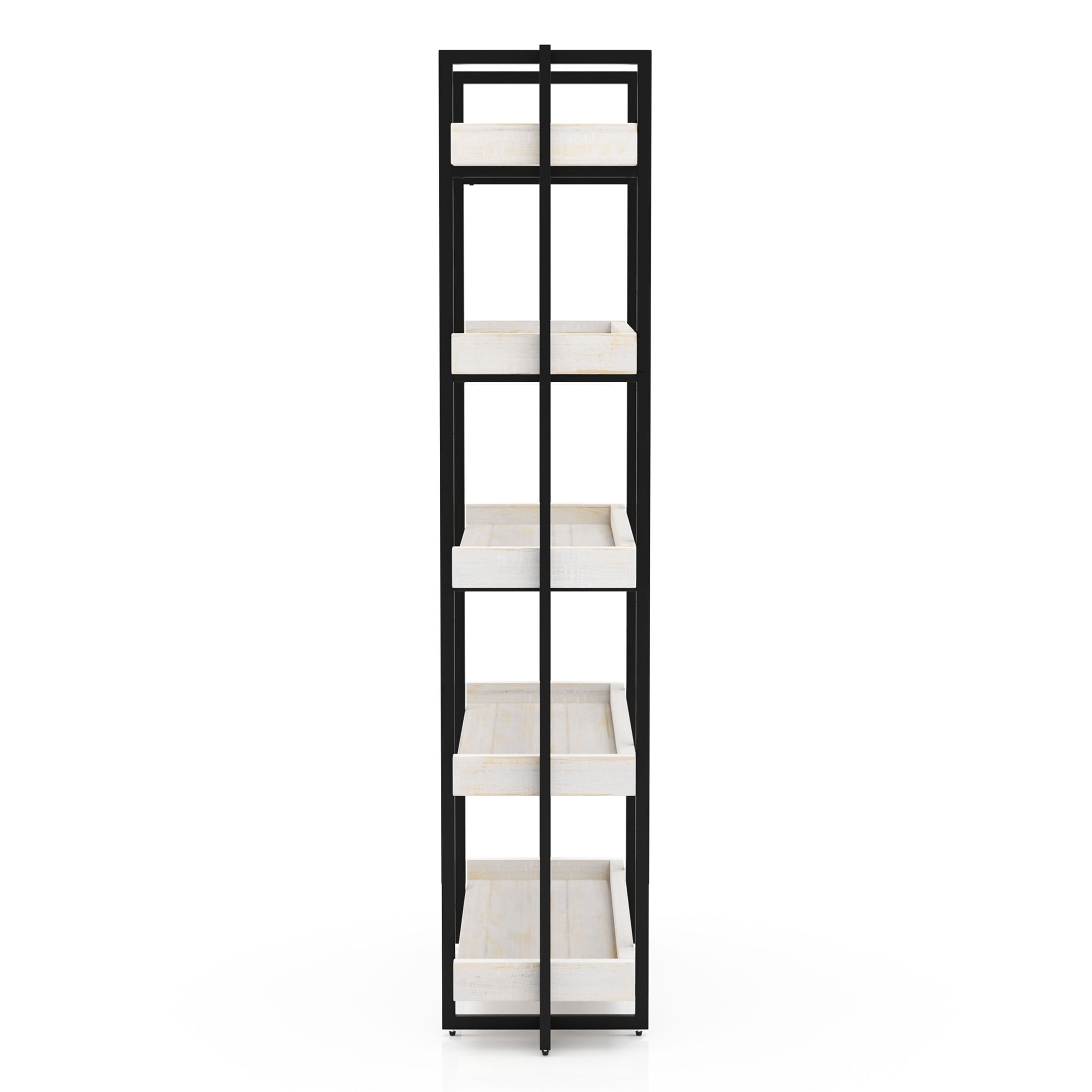 Furniture of America Sohl 5-Shelf Bookcase, Antique White