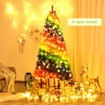 thumbnail image 3 of Costway 7FT Artificial Hinged Colorful Rainbow Full Fir Christmas Tree with 1213 Tips, 3 of 10