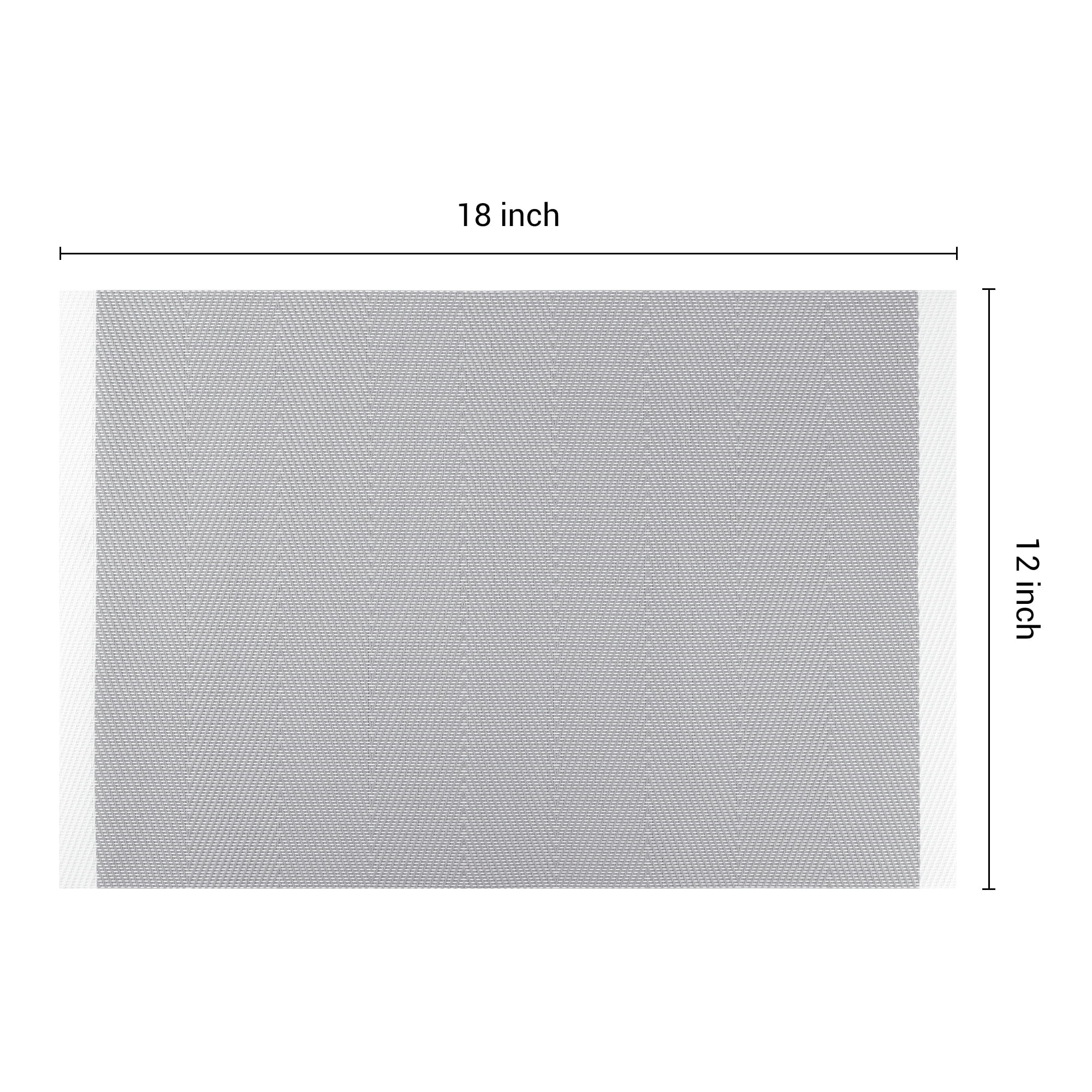 Unique Bargains Set of 6 Placemats for Kitchen Dining Table Decor Washable Gray