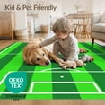 thumbnail image 4 of ODIKA 6'x9' Washable Area Rug Soccer Pitch Stripes Goal Border Interactive Velvet Football Field Refined for Family Room, Living Mater Bedroom, Non-Slip, Easy Care, 4 of 7