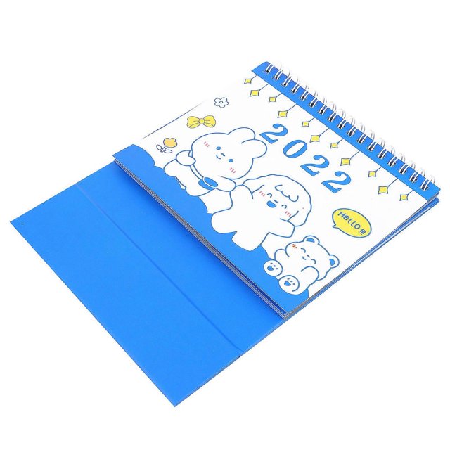 Blue Portable Desk Calendar 1Set With Lovely Bear Design Suitable For Students And Office Workers In Home Environments