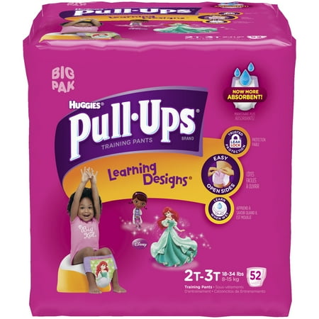 HUGGIES Pull-Ups Girls' Training Pants with Learning Designs, Big Pak, (Choose Your Size)
