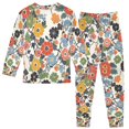 thumbnail image 2 of FORMRS Long Sleeve Top and Pants Pajama Set for Niños 2-Piece Sleepwear, Sizes 18M-8Y, Black Flowers Pattern, 2 of 6