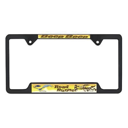 Road Runner Open Black Metal License Plate Frame