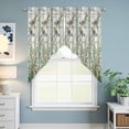 thumbnail image 6 of Dark Green Grass Kitchen Window Curtains, Swag Curtains Valance for Bedroom Living Room Bathroom, Flower Dragonfly Retro Pastoral Rustic Rod Pocket Window Curtain Block Drapes 2 Panels 36"x63", 6 of 9