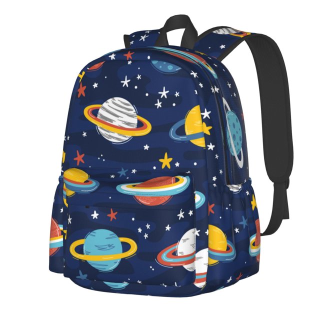 Disketp Planets and Stars Mochila Escolar de Gran Capacidad y Peso Ligero, Mochila de Viaje Ideal para Escuela, Trabajo y Uso Diario, Cómoda y con Estilo