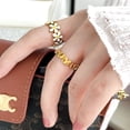 thumbnail image 2 of Bague Mignonne en Époxy à Cœur de Pêche Rouge Frais, Marguerite en Émail, Papillon Sucré, Feuille Creuse, 2 of 6