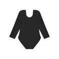 thumbnail image 4 of YUUMIN Girls Fleece Lined Bodysuit Long Sleeve Ballet Leotard Kids Dance Undergarment Thermal Black 170, 4 of 7