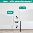 thumbnail image 6 of Queen Size Upholstered Nail Trim Head Headboard, 12 Adjustable Positions, Wall Mounted Linen Fabric Headboard in White, 6 of 16