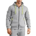 thumbnail image 5 of mihongmao Mens 2 Piece Outfits Sweatsuits Men 2 Piece Outfit Drawstring Zip Up Hoodie Matching Waist Sweatpants Sets Gray M, 5 of 8