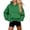 Army Green, variant on Womens Warm Fleece Long Sleeve Cropped Hoodie Oversized Pullover Sweatshirt Banded Bottom Kangaroo Pocket Cozy Streetwear Daily Lounge, Blue, S
