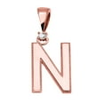 thumbnail image 1 of ROSE GOLD HIGH POLISH MILGRAIN SOLITAIRE DIAMOND "N" INITIAL PENDANT NECKLACE :  10K  Pendant with 20" chain, 1 of 1