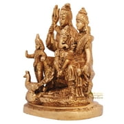 StatueStudio Lord Shiva Parivar Statue Shiv with Parvati Kartik Ganesha Statue Handmade Religious Figurine for Pooja Room, Home Temple and Office Table (5 X 2.5 X 5.5 Inch)