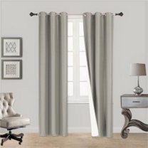 SILVER 1-Piece Adam Solid Blackout Grommet-Top Window Curtain Panel 37" W x 108" L
