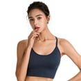 thumbnail image 6 of Baywell Women's Y Back Sports Bras Spaghetti Strap A–D Cups Low Impact Racerback Padded Yoga Running Workout Bra Blue S-2XL, 6 of 10