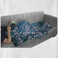 thumbnail image 6 of Japanese Soft Flannel Fleece Blanket, Spring Season Culture Sakura Bloom Design Marine Toned Ombre Background, Cozy Plush for Indoor and Outdoor Use, 60" x 80", Petrol Blue Pale Pink, by Ambesonne, 6 of 6