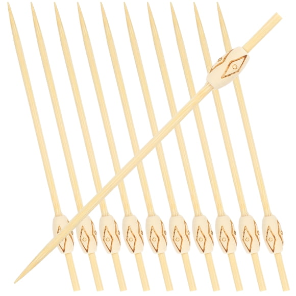 100Pcs Bamboo Fruits Sticks Cocktail Picks Disposable Fruits Eating Sticks Fruit Dessert Picks