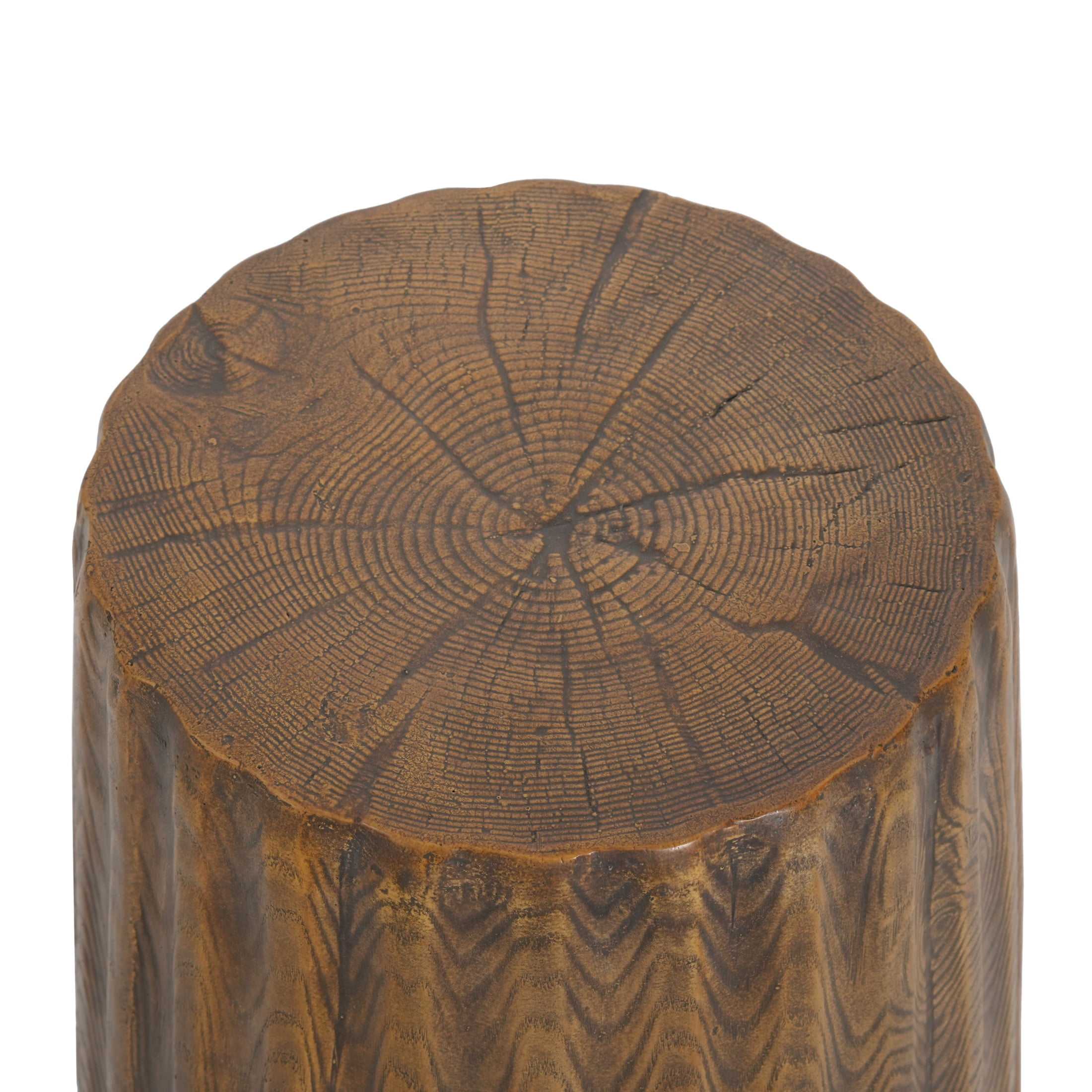 Christopher Knight Home 16.6"H Tree Stump Side Table, Indoor Outdoor Accent Table, Wood Grain Brown